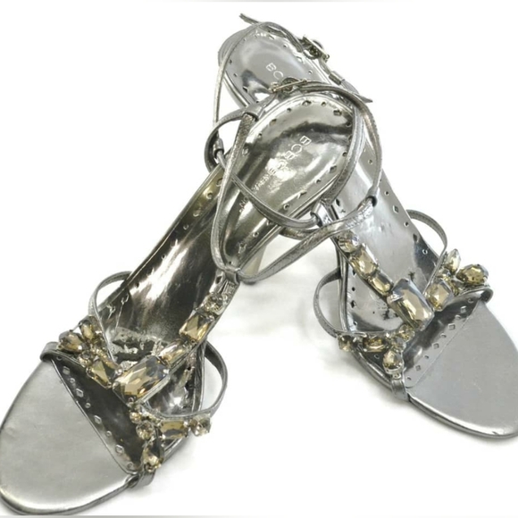 BCBG Generation Smokey strappy beaded Metal Heel Sandals Women's Size 8B🌴 - Picture 1 of 9